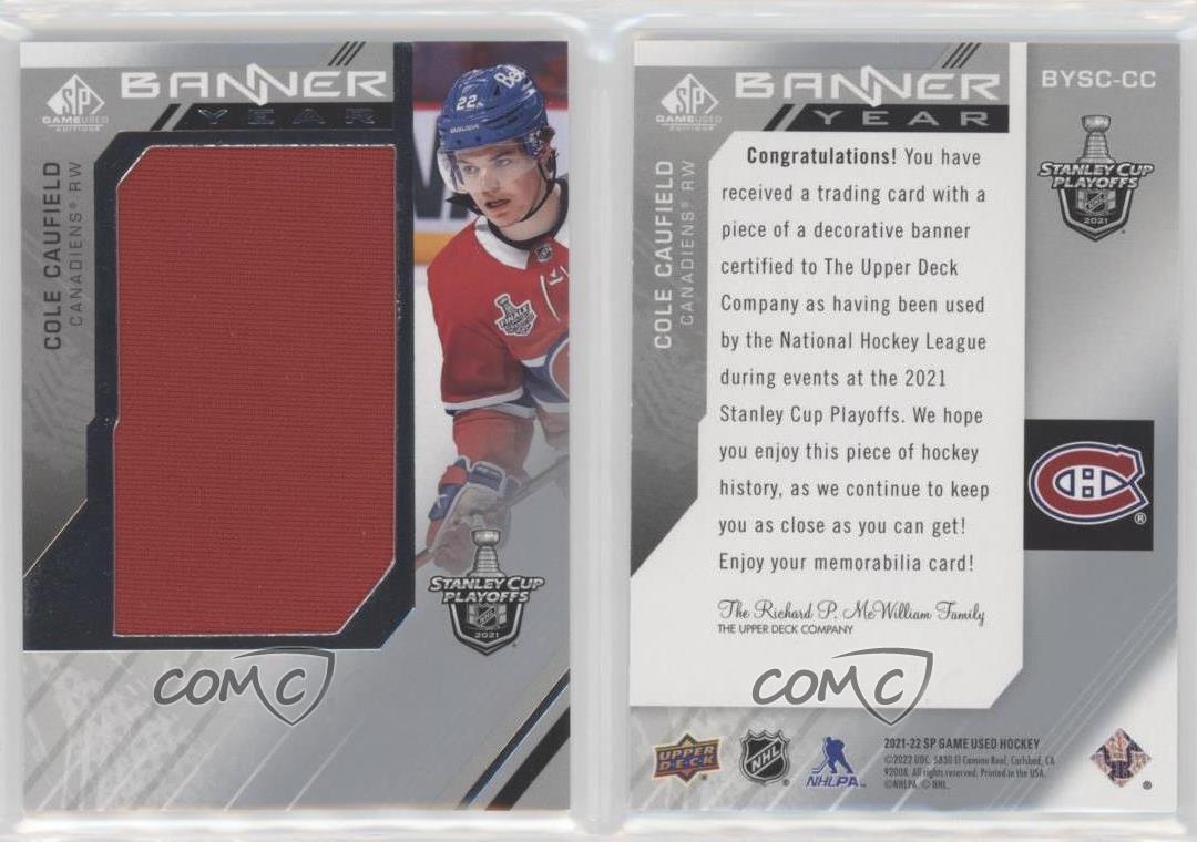 2021-22 Upper Deck SP Game Used - 2021 NHL Stanley Cup Playoffs Banner Year  Relics #BYSC-CC - Cole Caufield