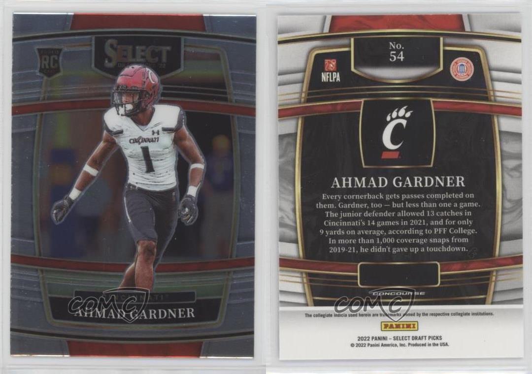 2022 Panini Select Draft Picks Concourse Ahmad Gardner Sauce #54 Rookie RC