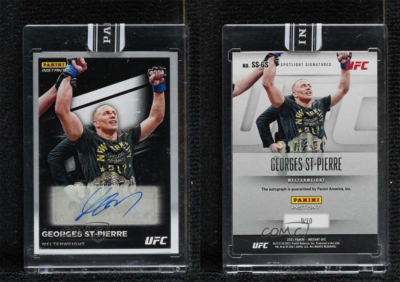 2021 Panini Instant UFC Spotlight Signatures /10 Georges St-Pierre #SS-GS Auto - Picture 3 of 3