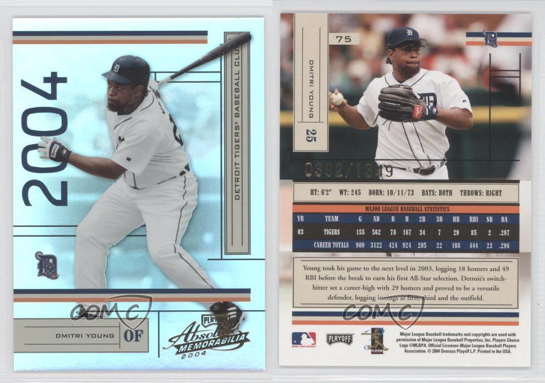 2004 Playoff Absolute Memorabilia /1349 Dmitri Young #75 - Picture 4 of 5