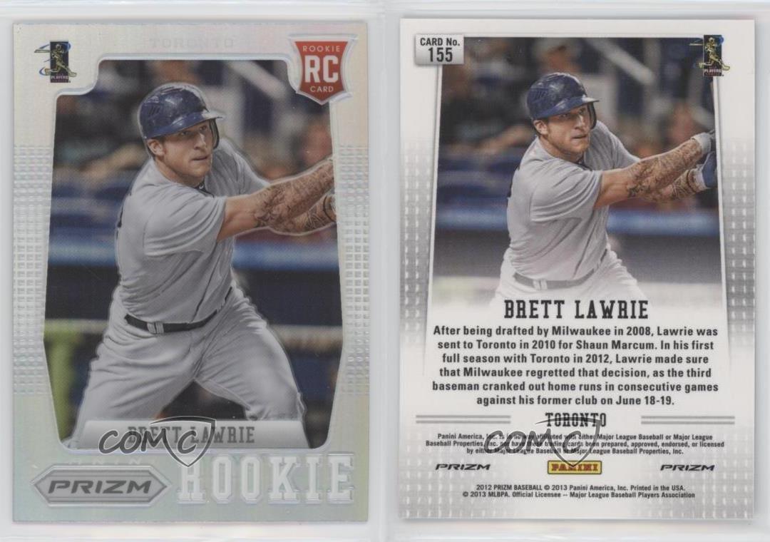 2012 Panini Prizm Silver Prizm Brett Lawrie #155 Rookie RC - Picture 3 of 4