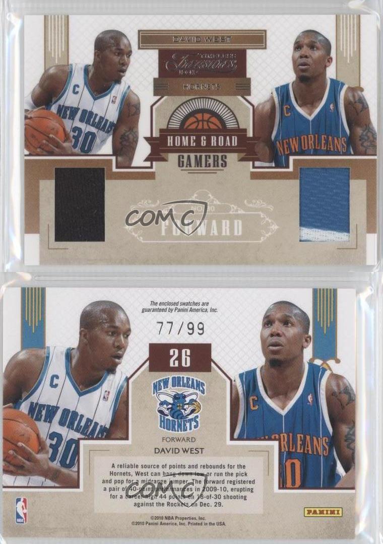 2010-11 Timeless Treasures Home & Road Gamers /99 David West #26