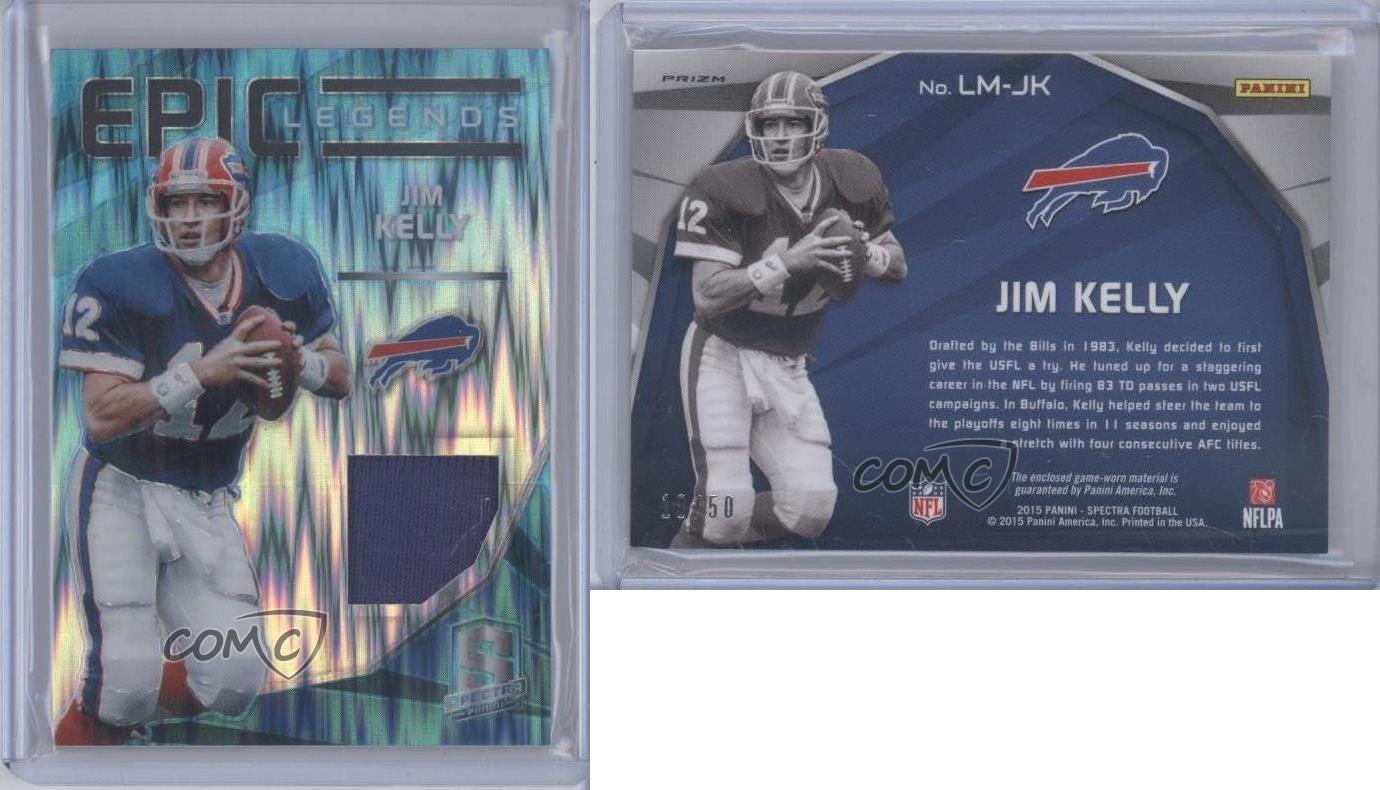 Panini Spectra Epic Legends Materials 2015 azul neón Prizm/50 Jim Kelly Salón de la fama - Imagen 3 de 4