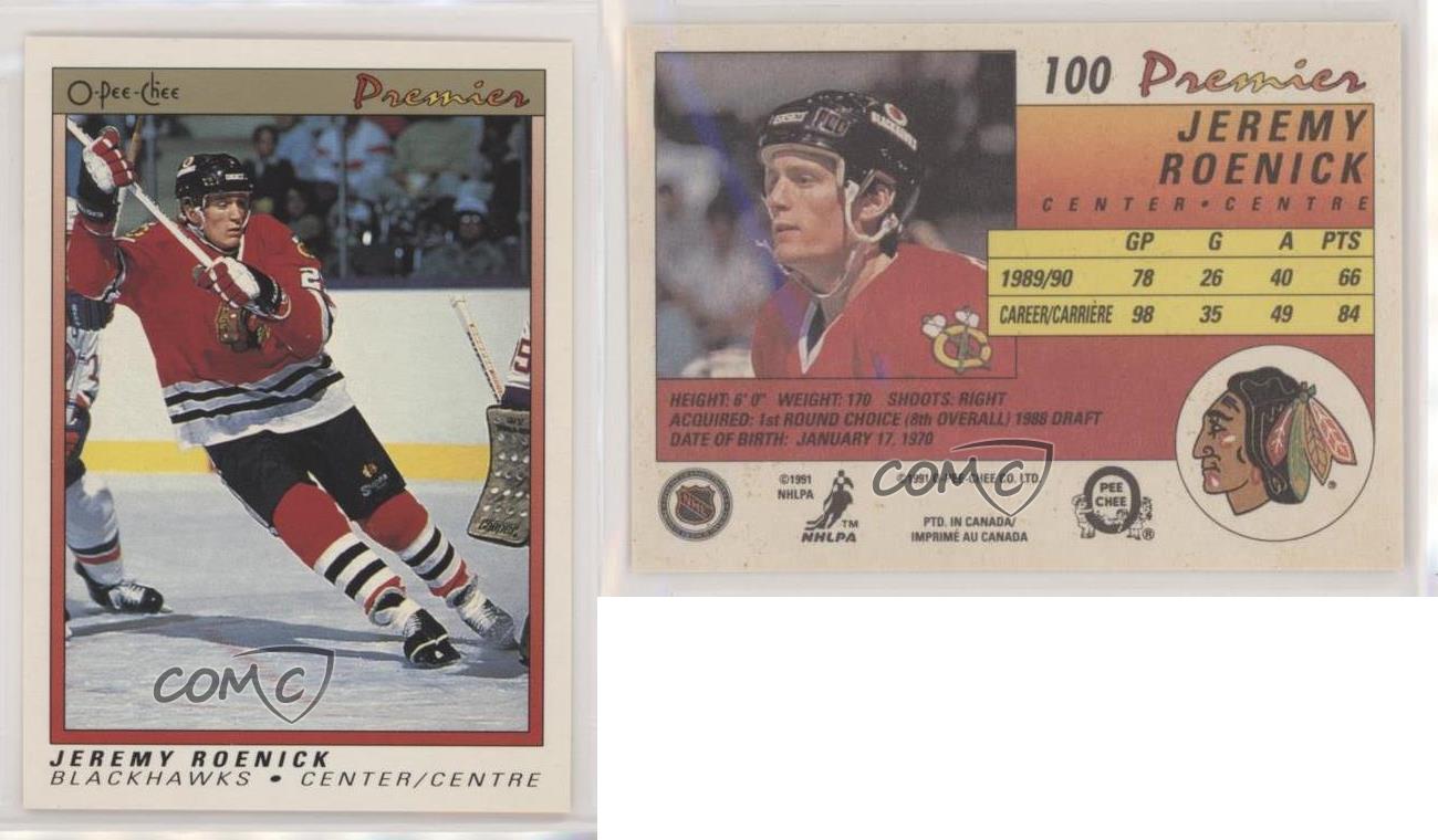 Jeremy Roenick 1990 91 Topps Rookie Card Rc 7 Chicago