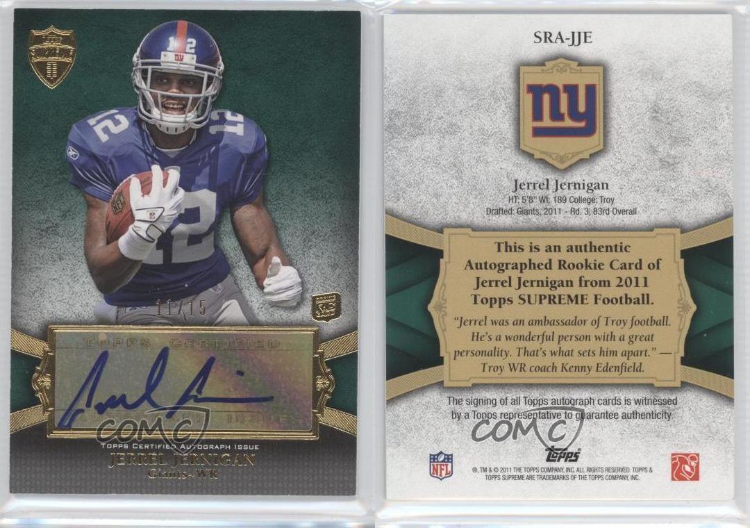 2011 Topps Supreme Rookie Auto Green /15 Jerrel Jernigan #SRA-JJE Auto RC - Picture 3 of 4