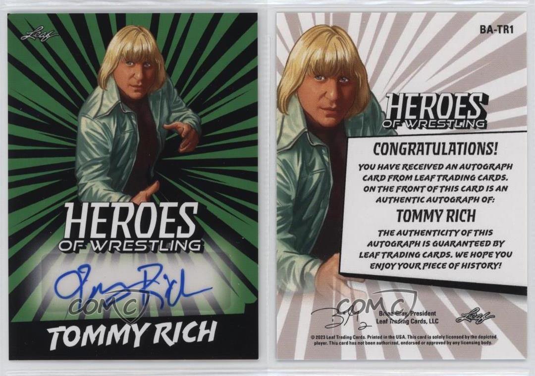 2023 Leaf Heroes of Wrestling Auto Green Tommy Rich #BA-TR1 Auto