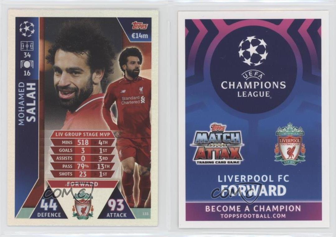 2018-19 Topps UEFA Champions Match Attax Extra UCL Group Stage MVP Mohamed  Salah | eBay