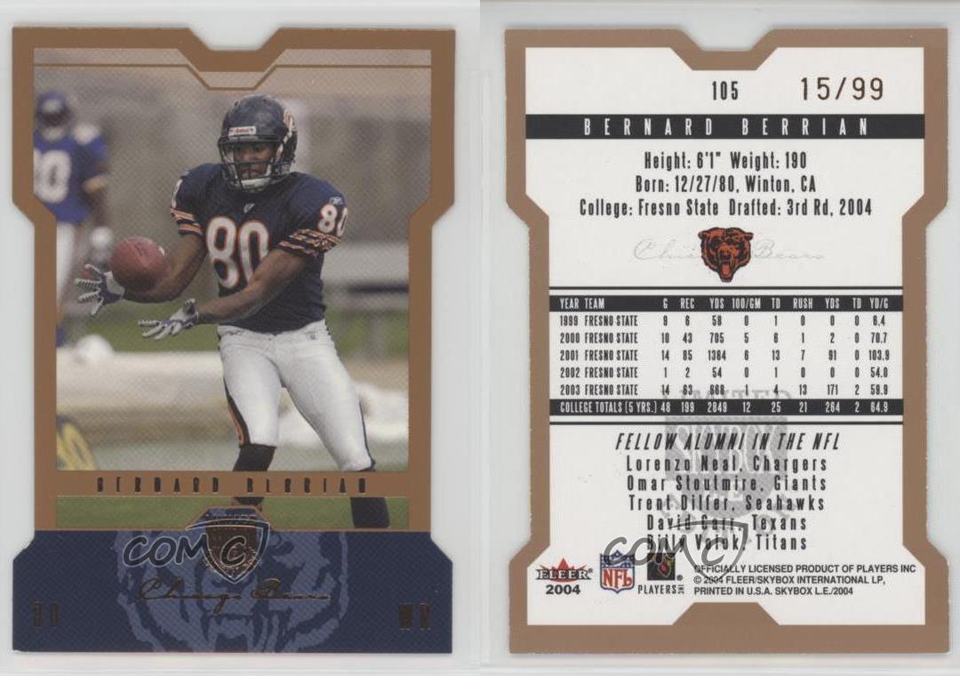 2004 Skybox LE /99 Bernard Berrian #105 Rookie RC - Picture 3 of 3