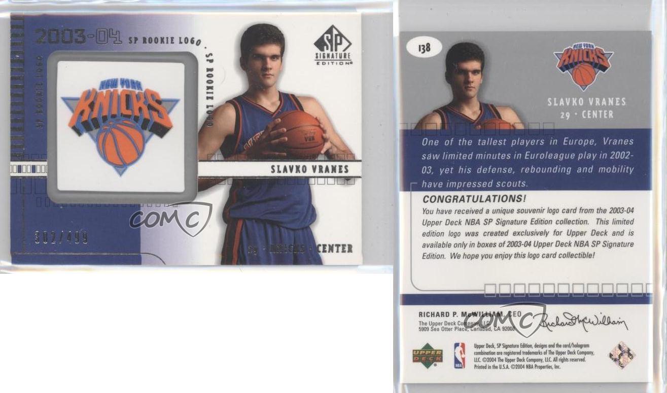 2003-04 SP Signature Edition /499 Slavko Vranes #138 Rookie RC | eBay