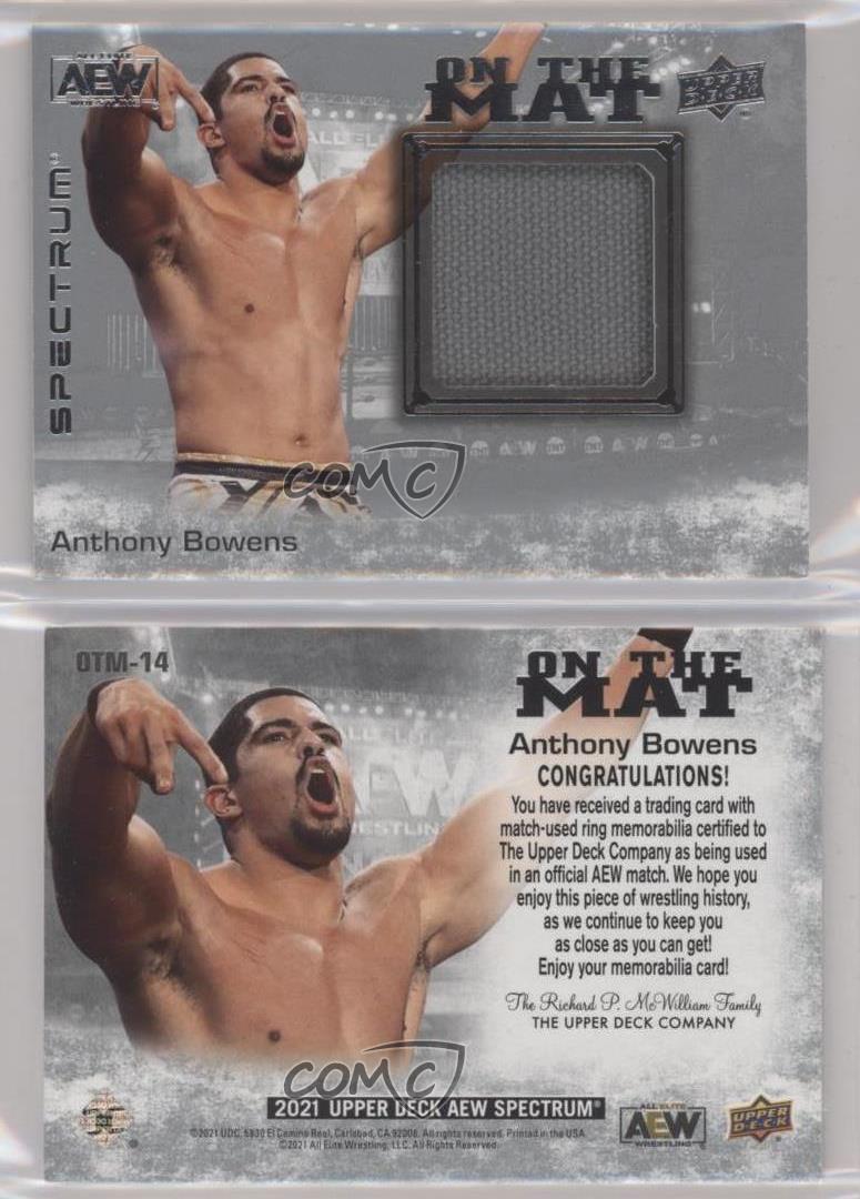 2021 Upper Deck AEW Spectrum On the Mat Relics Anthony Bowens #OTM-14 Rookie RC