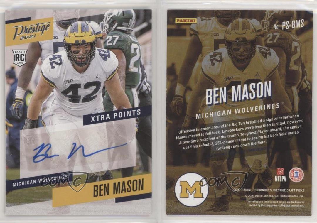 2021 Panini Chronicles Draft Picks Ben Mason #PS-BMS Rookie Auto RC