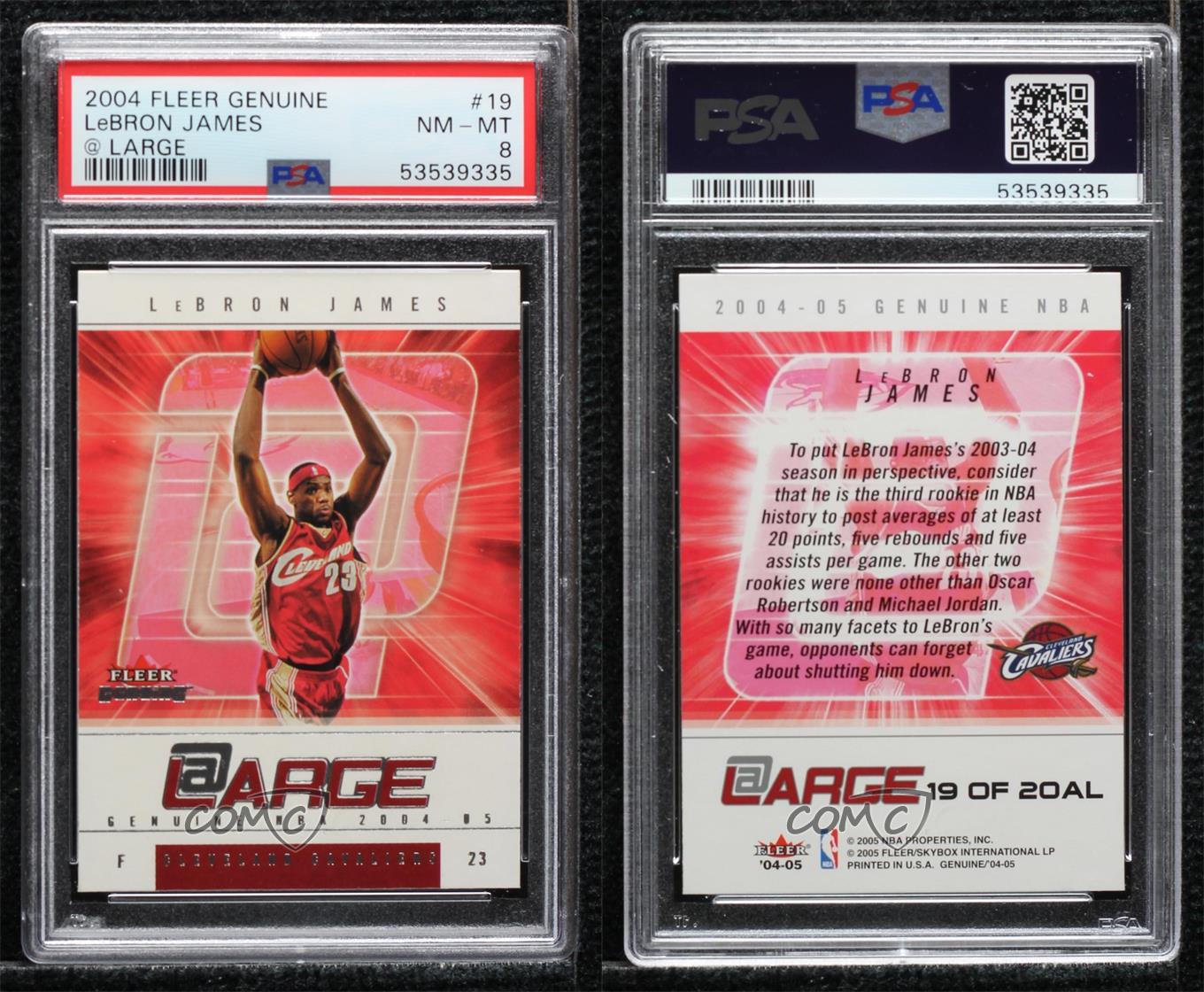 2004-05 Fleer Genuine At Large LeBron James #19AL PSA 8 - Picture 3 of 3