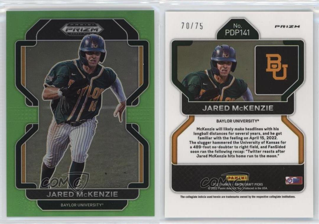 Panini Prizm collection Draft Picks 2022 vert lime Prizm /75 Jared McKenzie #PDP141
