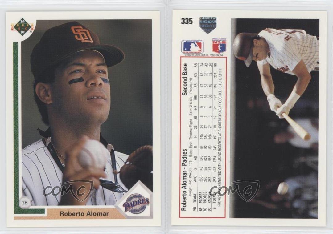 1991 Upper Deck #335 Roberto Alomar San Diego Padres ...