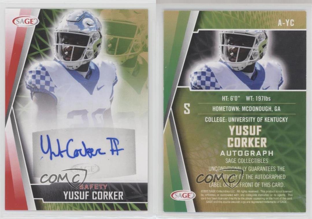 2022 SAGE HIT Low Series Draft Yusuf Corker - RC - Red Parallel Auto -  Bengals