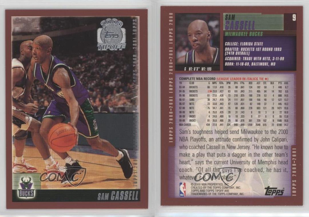 2000-01 Topps Tip-Off Sam Cassell #9 - Picture 3 of 4
