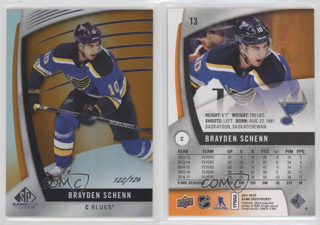 Jeu SP 2017-18 Occasion le plus cher Orange Rainbow /126 Brayden Schenn #13