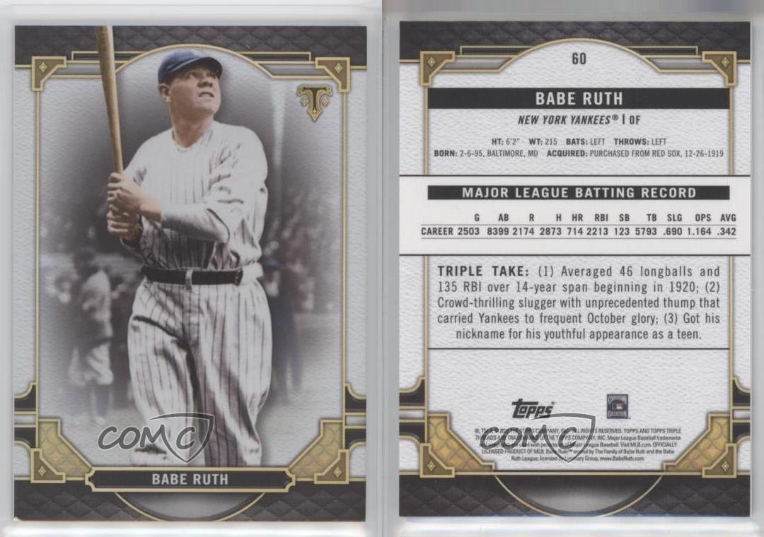 Babe Ruth 2022 Topps Triple Threads - Newer Fabric : r/baseballcards