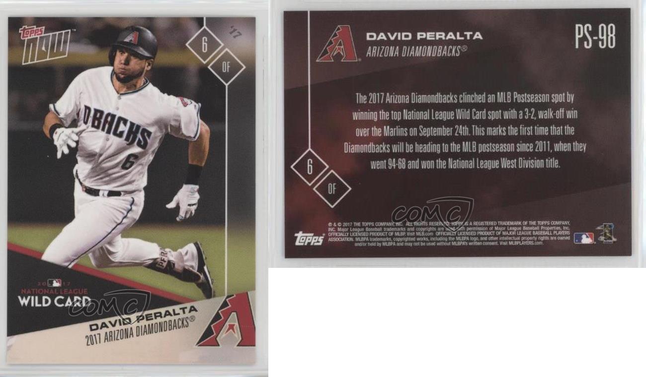 2017 Topps Now #75 David Peralta 1st Player Club History w/ 4 Doubles PR-168 