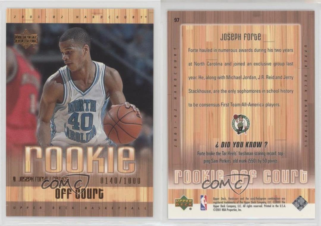 2001-02 Upper Deck Hardcourt Off Court /1000 Joseph Forte #97 Rookie RC - Picture 4 of 4