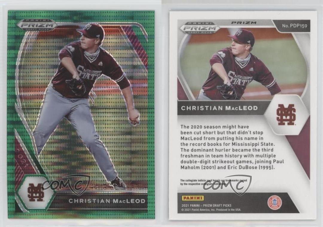 2021 Panini Prizm Draft Picks Green Pulsar Prizm Christian Macleod #PDP159 - Picture 4 of 4