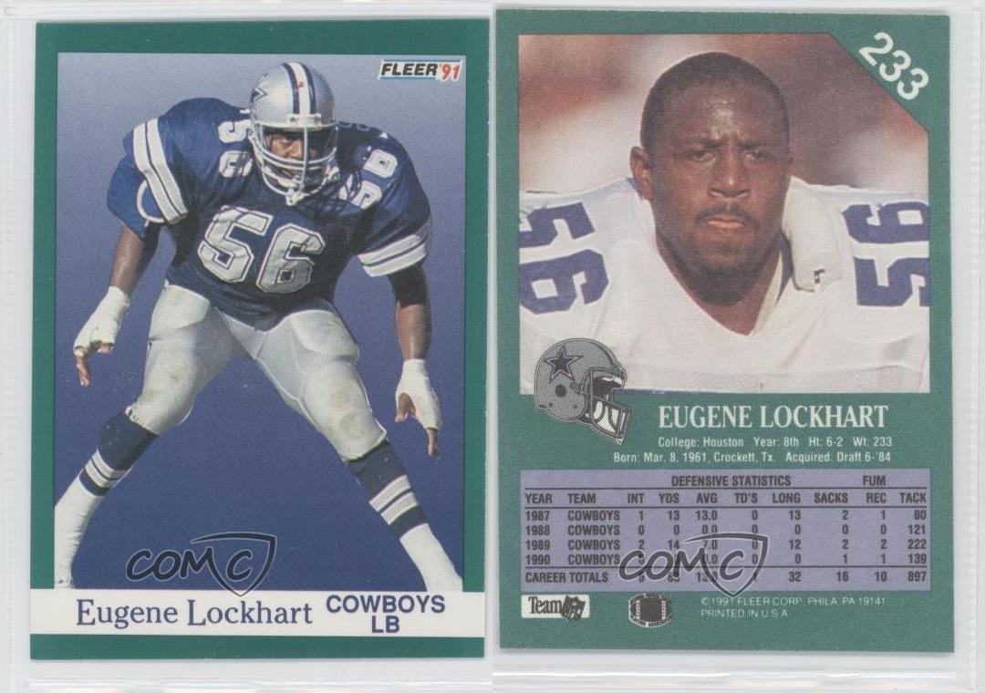 1991 Fleer 233 Eugene Lockhart Dallas Cowboys Football Card eBay