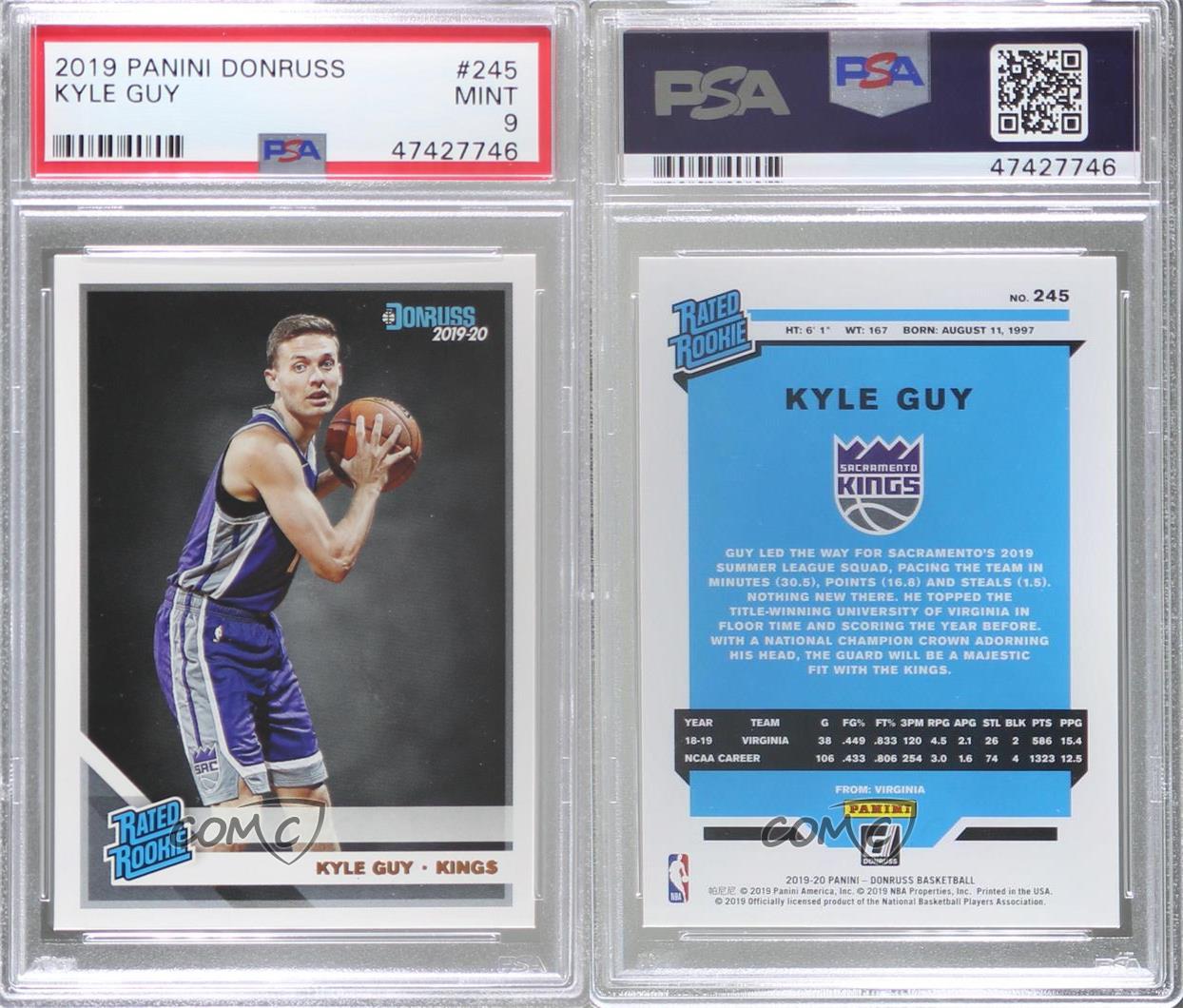 Panini, Other, Kyle Guy 292020 Panini Nba Rated Rookie Retro Card 13431  Bgs 95 Gem Mint