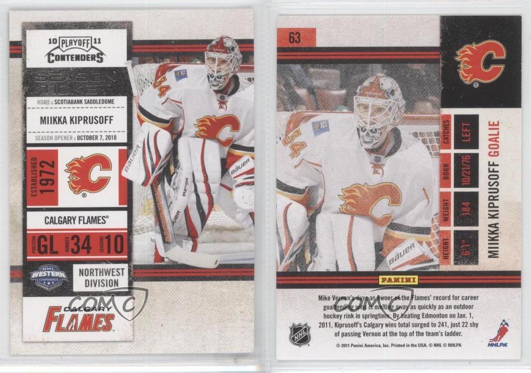 2010-11 Panini Playoff Contenders Miikka Kiprusoff #63 - Picture 3 of 4