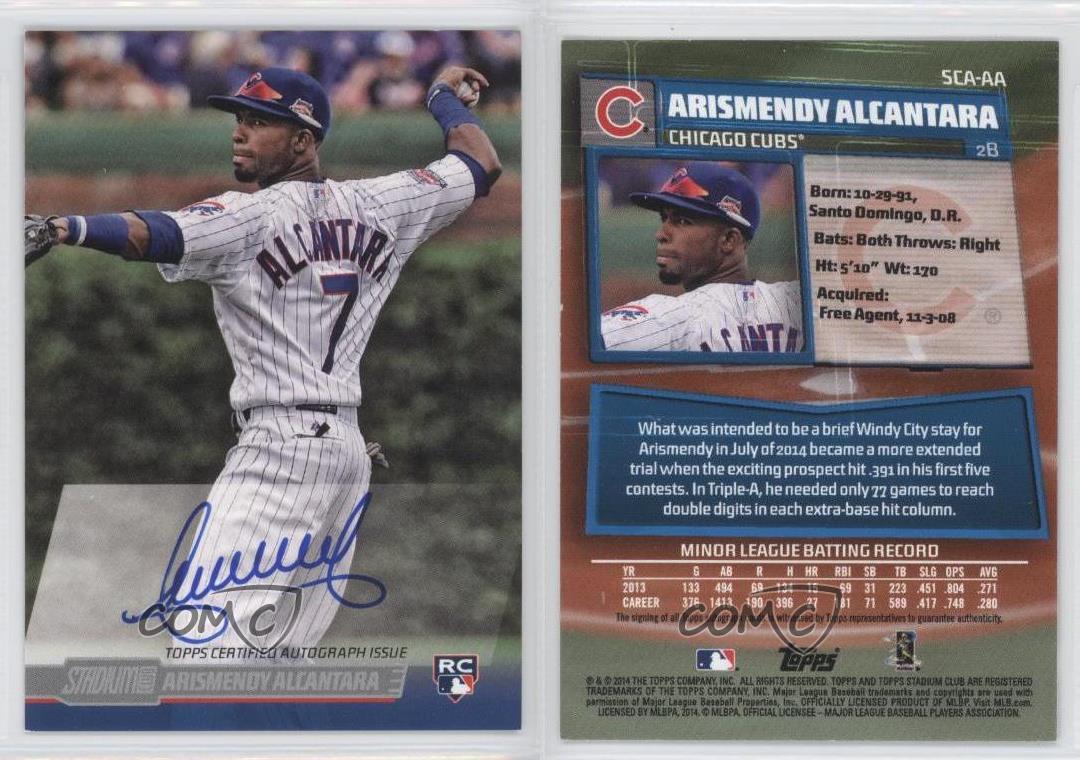 2014 Topps Stadium Club Auto Arismendy Alcantara #SCA-AA Rookie Auto RC