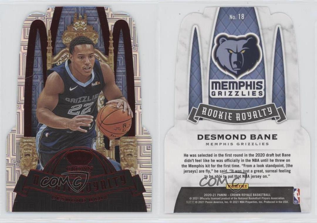 2020 Panini Crown Royale Rookie Royalty Asia Exclusive Red Desmond Bane #18 RC - Picture 3 of 4