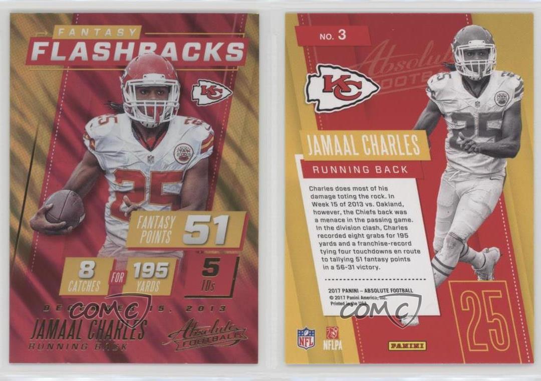 Panini Absolute Fantasy Flashbacks 2017 venta al por menor Jamaal Charles #3 - Imagen 3 de 4