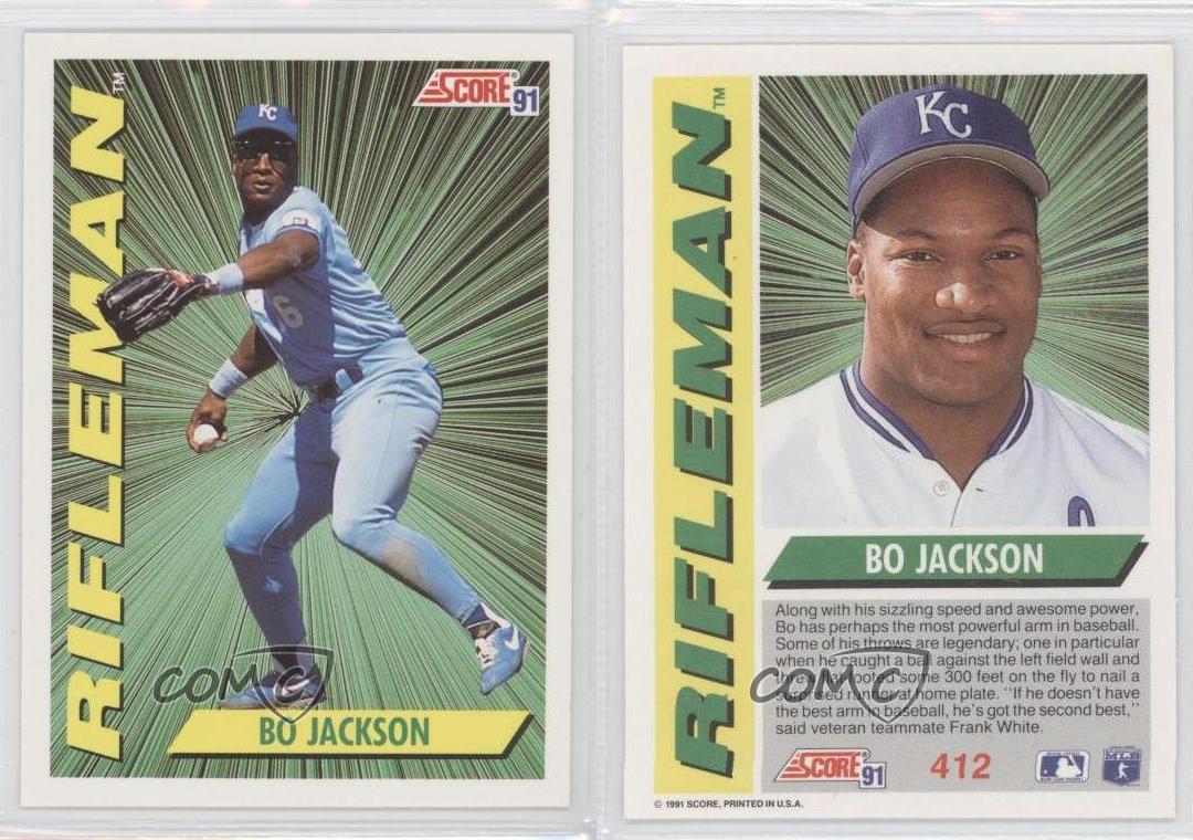 1991 Score 412 Bo Jackson Kansas City Royals Baseball Card eBay