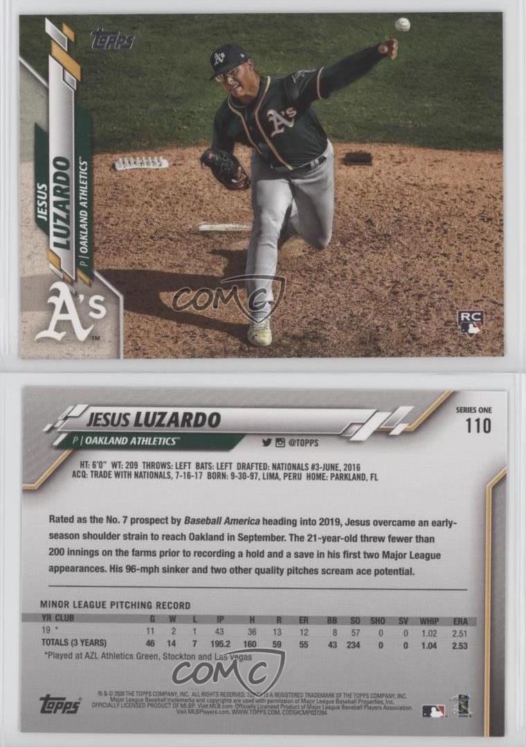 2020 Topps Photo Variation SP (Horizontal) Jesus Luzardo #110 Rookie RC