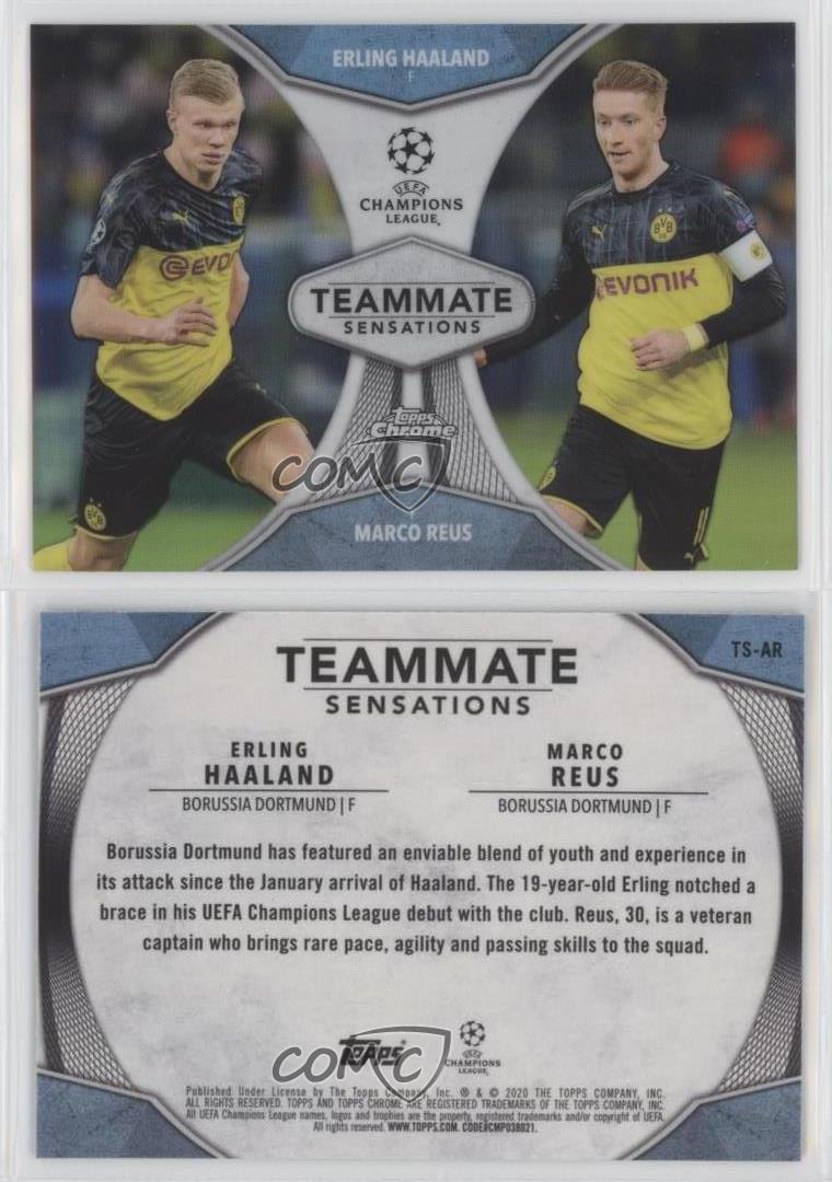 2019-20 Topps Chrome UCL Teammate Sensations Erling Haaland Marco Reus Rookie RC