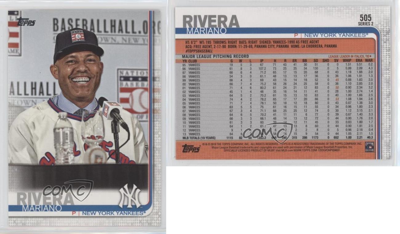 2019 Topps Legend Variation SP Legend Variation Mariano Rivera #505 HOF - Picture 3 of 5