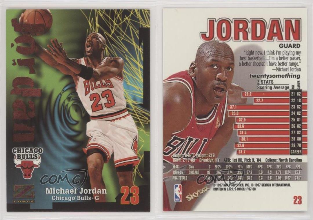 1997-98 Skybox Z-Force Michael Jordan #23 HOF - Picture 6 of 7