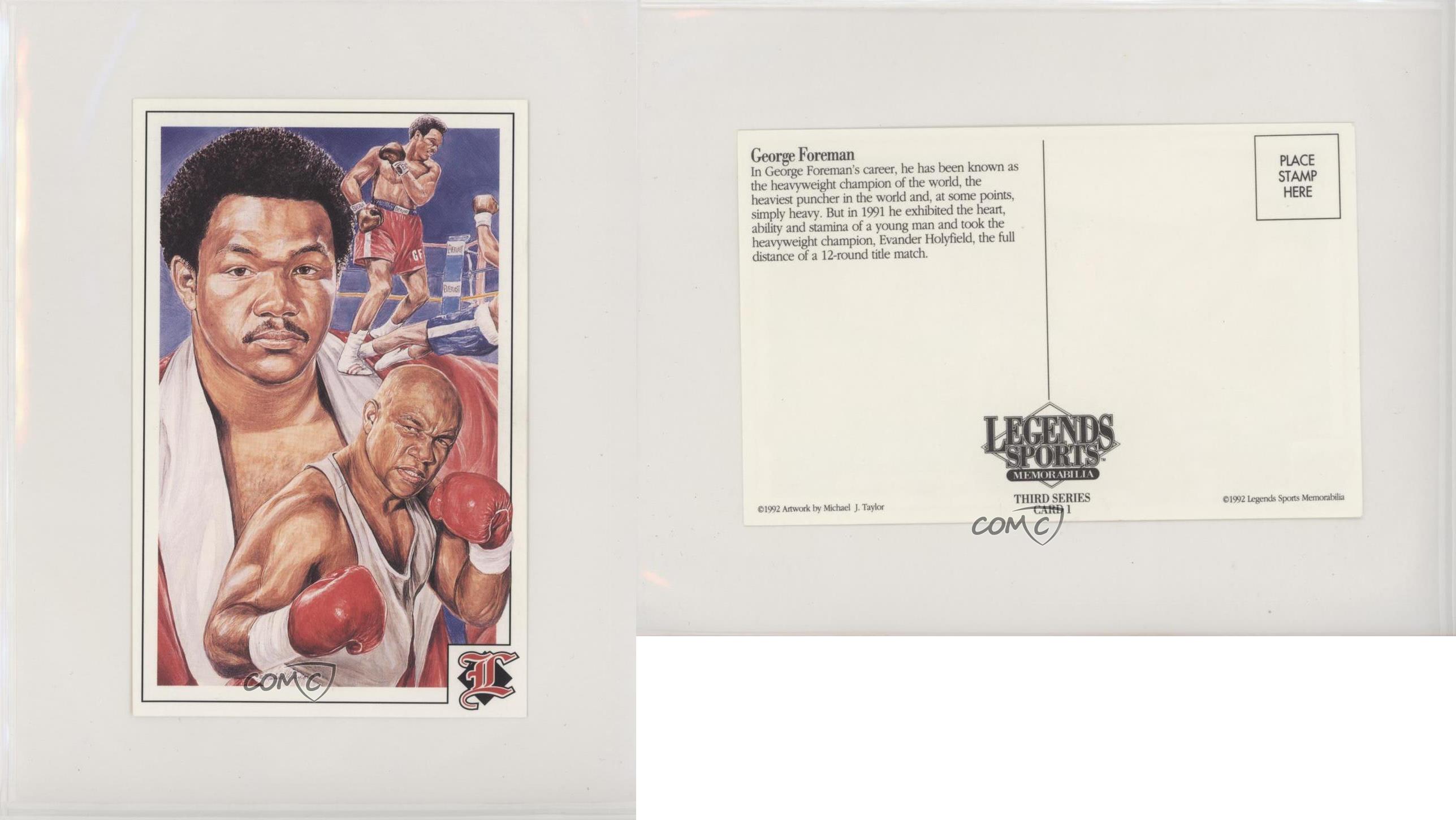 1992 /Free Ship.USA George FOREMAN Legends Sports Memorabilia Archives-Postcard 
