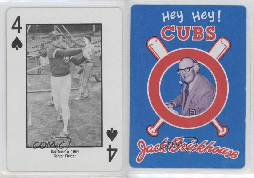 1985 Hey Cubs Jack Brickhouse Playing Cards 4S Bob Dernier Chicago