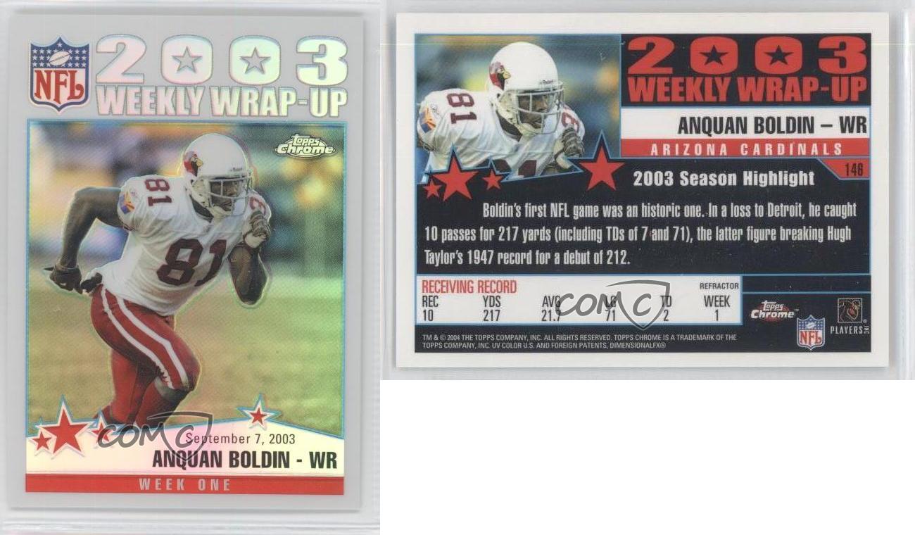 04 Topps Chrome Weekly Wrap Up Refractor Anquan Boldin 146 Ebay 04 Topps Chrome Weekly Wrap Up Refractor Anquan Boldin 146 Ebay