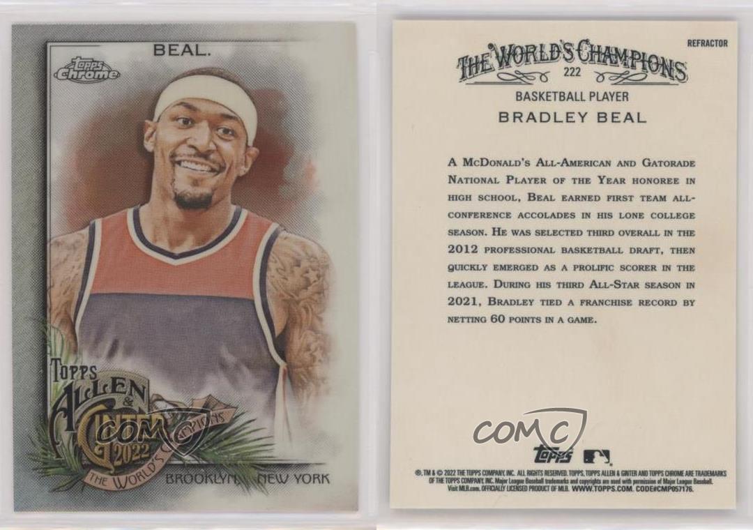 2022 Topps Allen & Ginter Chrome Refractor Bradley Beal #222 - Picture 4 of 4