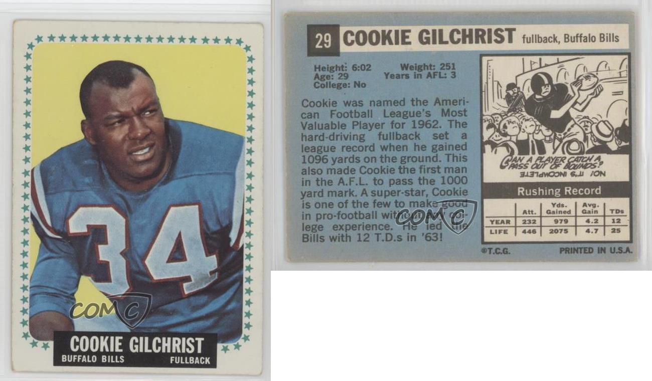 1964 Topps 29 Cookie Gilchrist Buffalo Bills Football Card eBay
