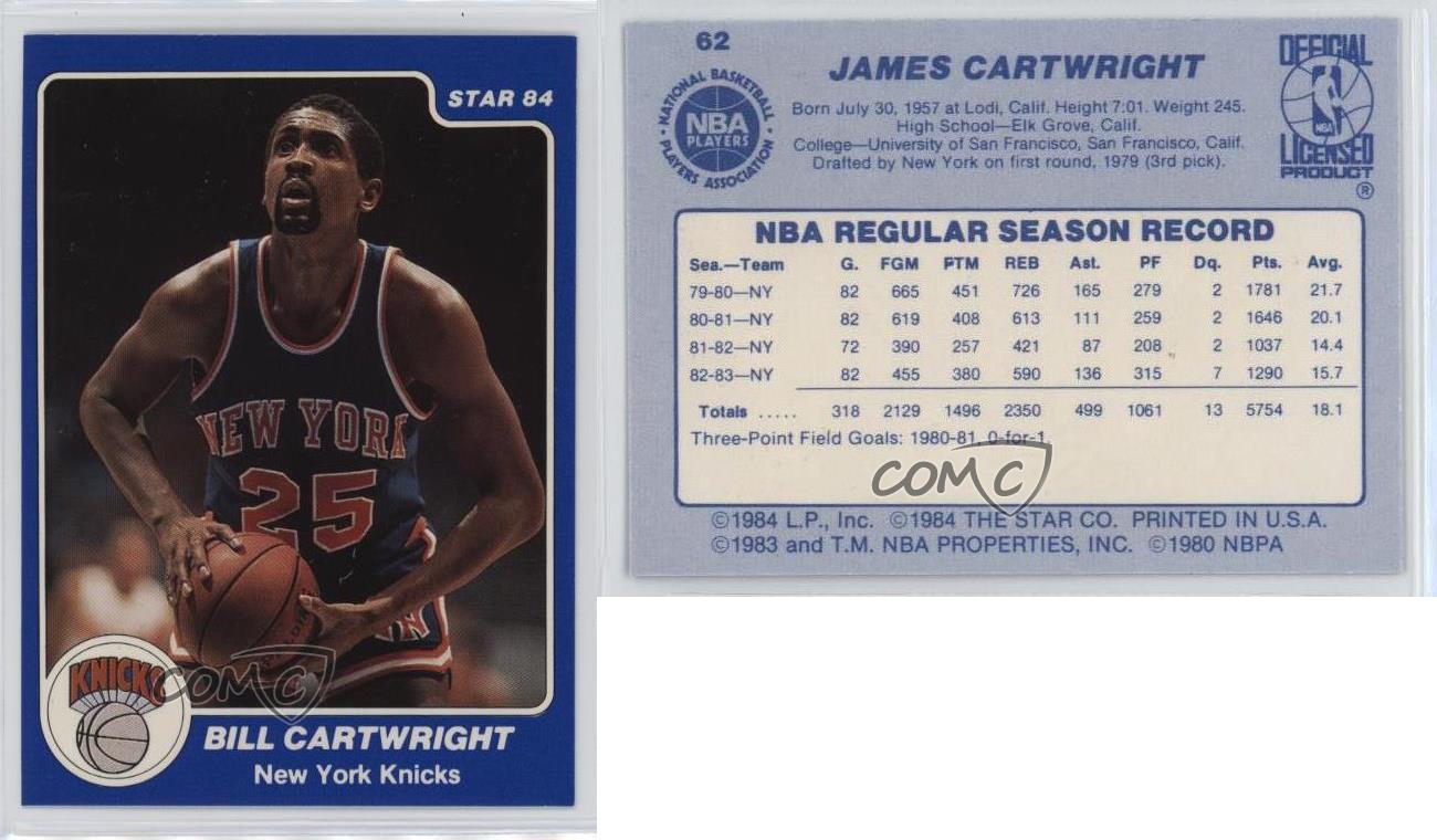 1983-84 Star Bill Cartwright #62