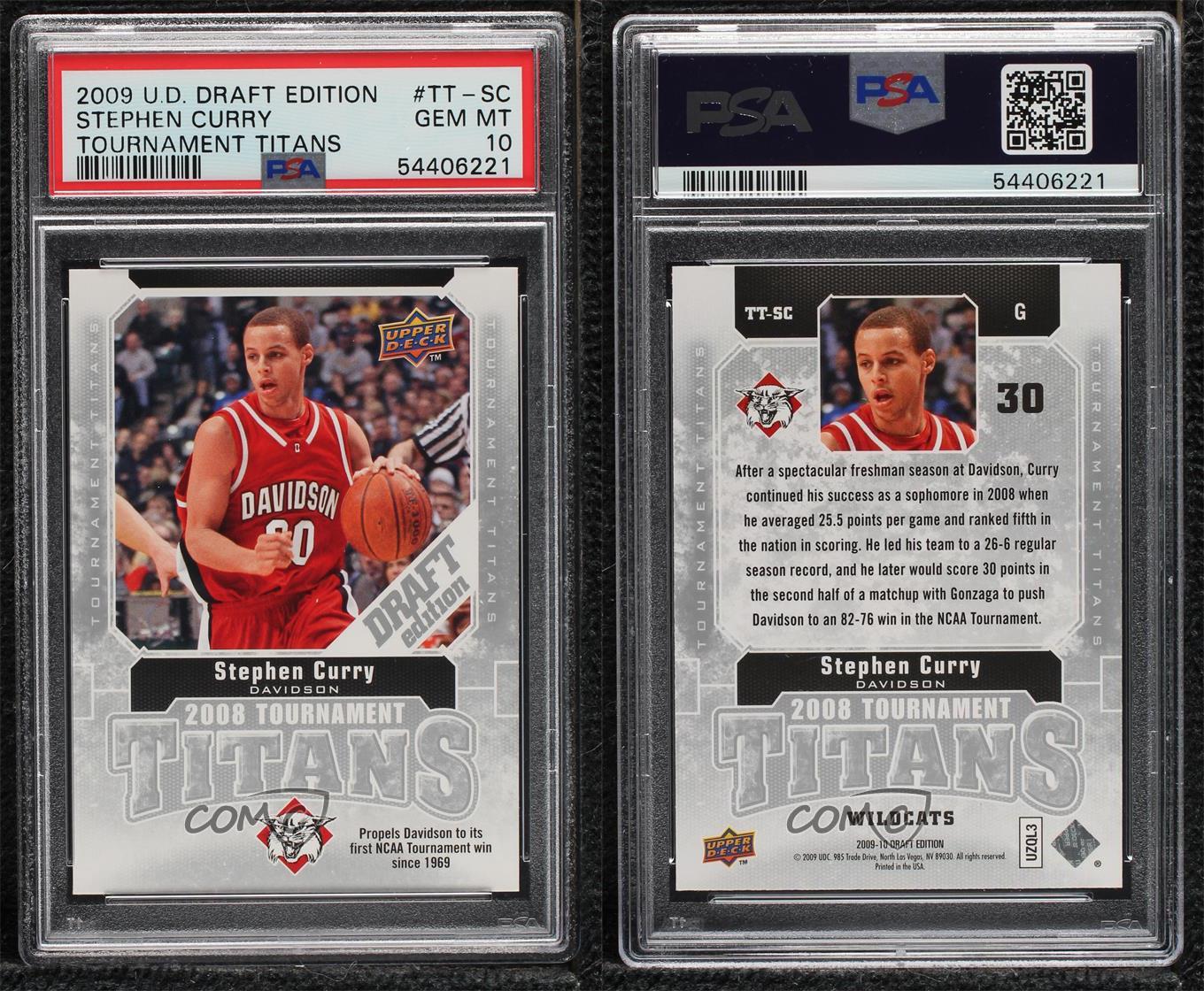 2009-10 Draft Edition Tournament Titans Stephen Curry PSA 10 GEM MT Rookie  RC