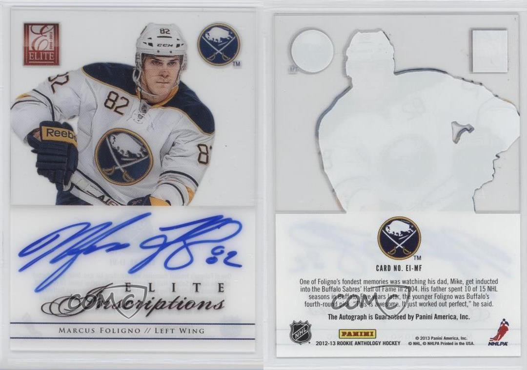 2012-13 Panini Rookie Anthology Elite Inscriptions Marcus Foligno #EI-MF Auto - Picture 4 of 4