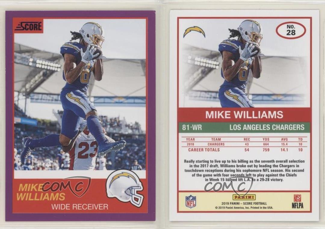 #237 Mike Williams Los Angeles Chargers Base Panini Score 2021