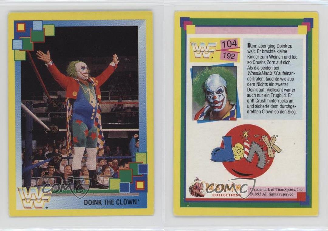 1993 Merlin Wrestling German Doink the Clown #104 Rookie RC - Picture 3 of 3