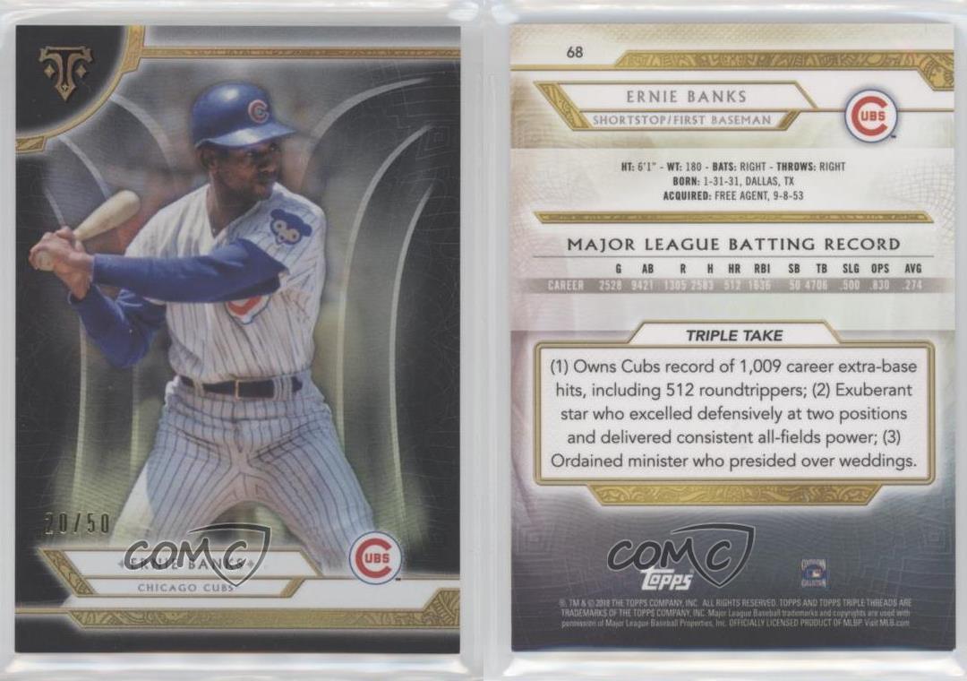 18 Topps Triple Threads Onyx 50 Ernie Banks 68 Hof Ebay