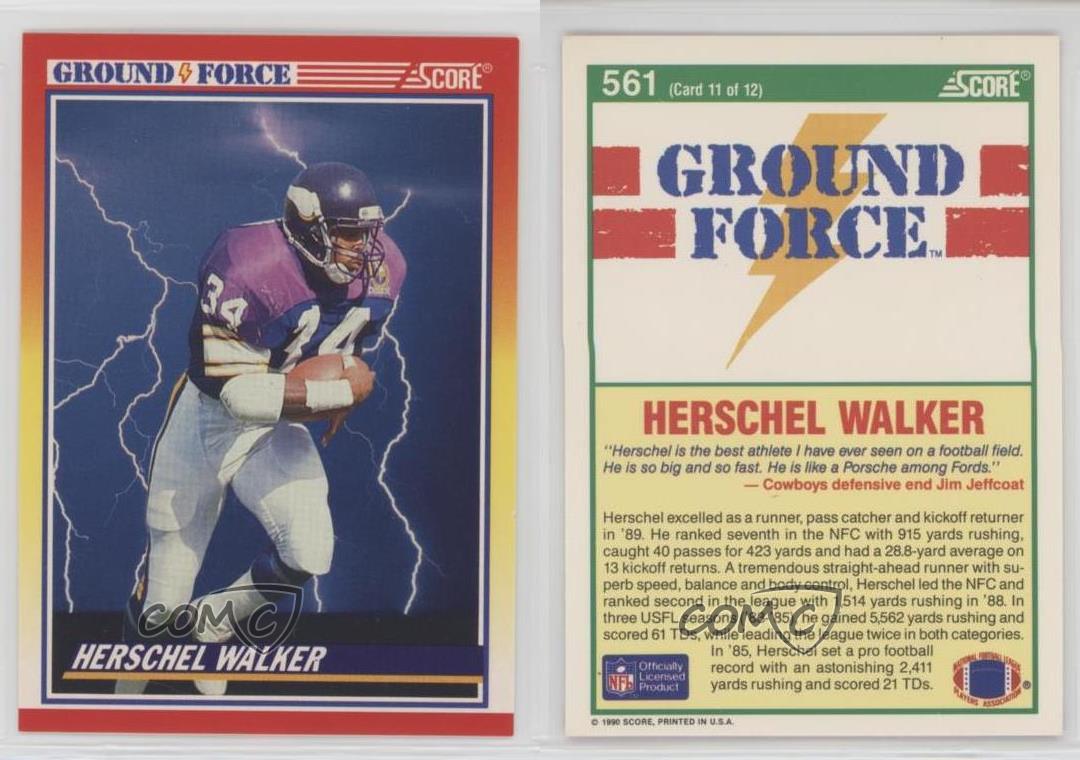 1990 Score Football Card #561 Herschel Walker 