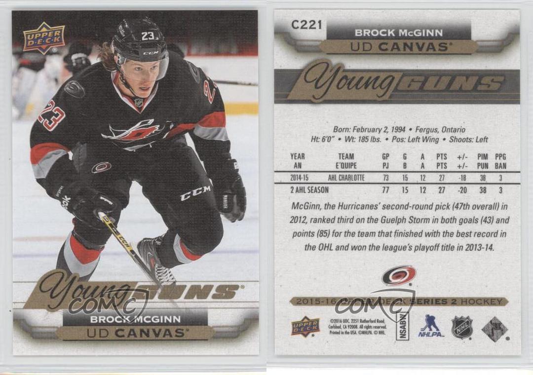 2015-16 Upper Deck UD Canvas Young Guns Brock McGinn #C221 Rookie RC