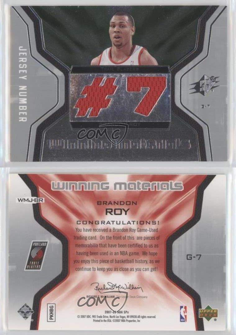 2007-08 SPx Winning Materials Jersey Jersey Number Brandon Roy #WMJ-BR - Picture 3 of 4
